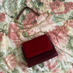 Louise et‎ Cie Red Crossbody Bag Leather Compact Design